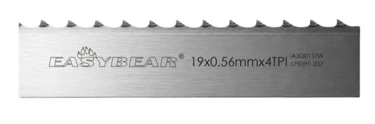 EASYBEAR 食品级带锯条(19×0.56mm,4齿/英寸),适用于冷冻鱼类肉类及带骨鲜肉的切割加工。